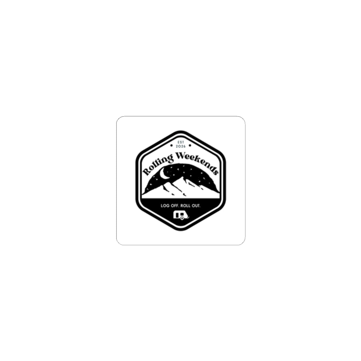 Rolling Weekends Logo Sticker