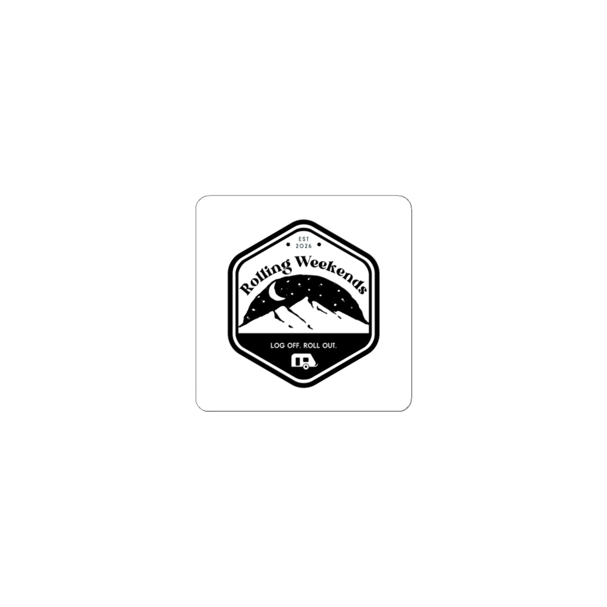 Rolling Weekends Logo Sticker