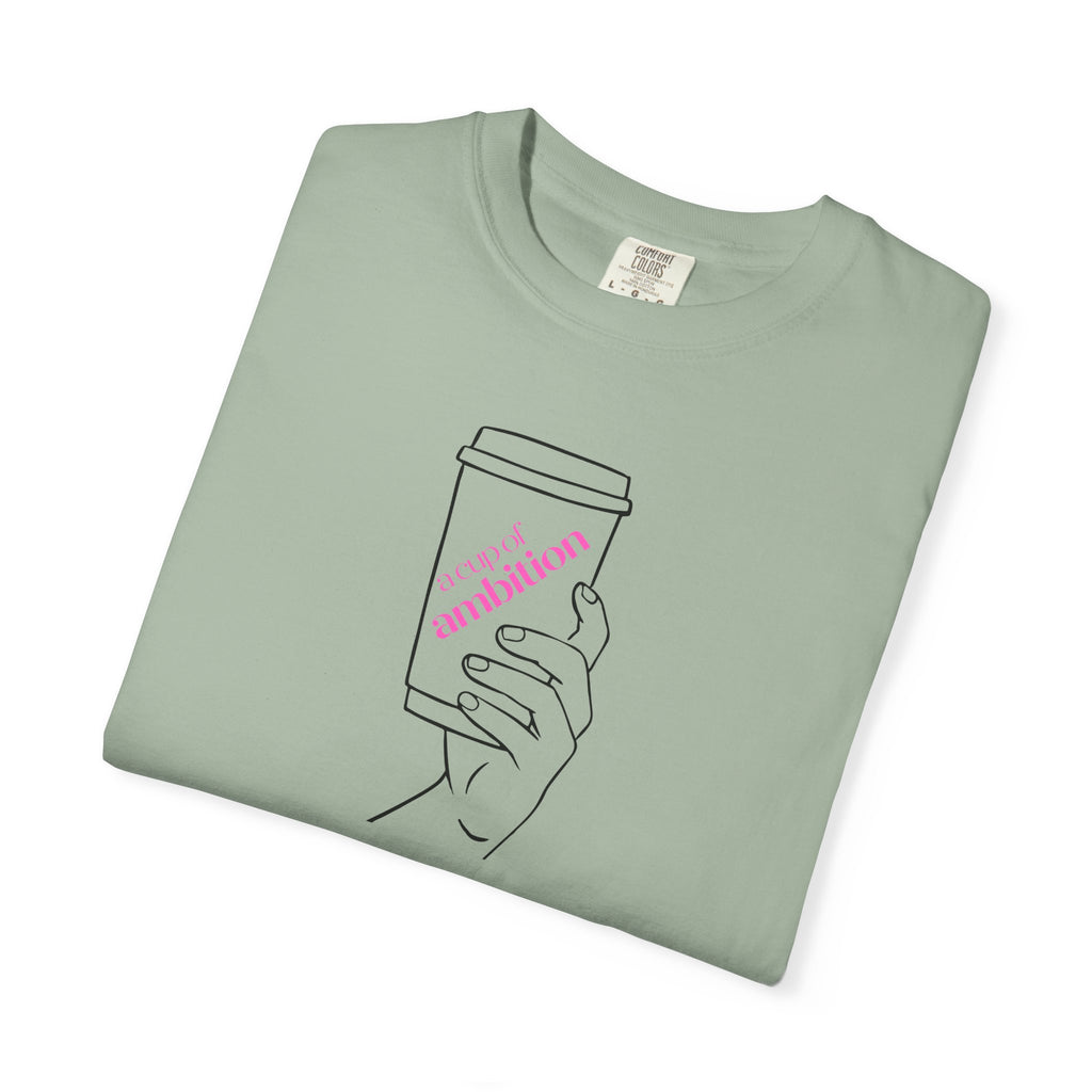Coffee Cup Graphic T-Shirt — 'Ambition' Hand-Drawn Design