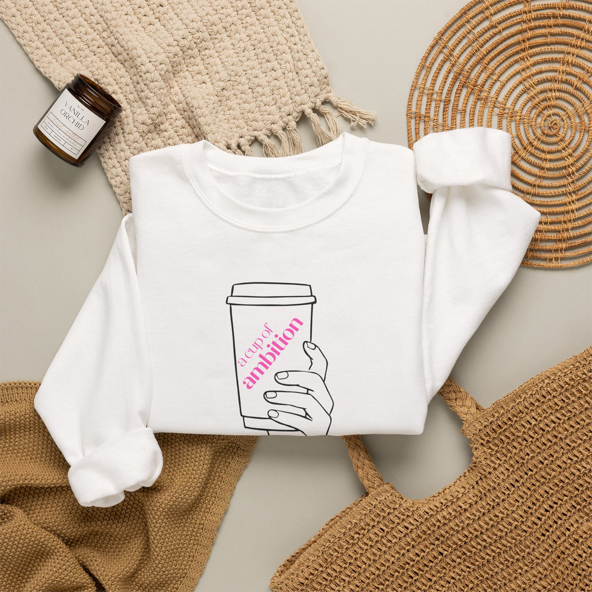 9 to 5, Dolly-Inspired "Cup of Ambition" Coffee Crewneck Sweatshirt
