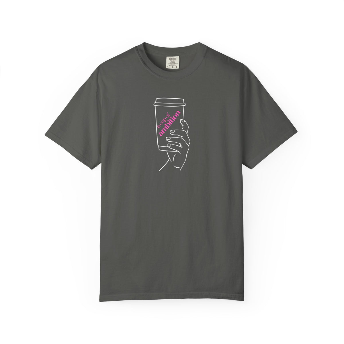 Coffee Cup Graphic T-Shirt — 'Ambition' Hand-Drawn Design