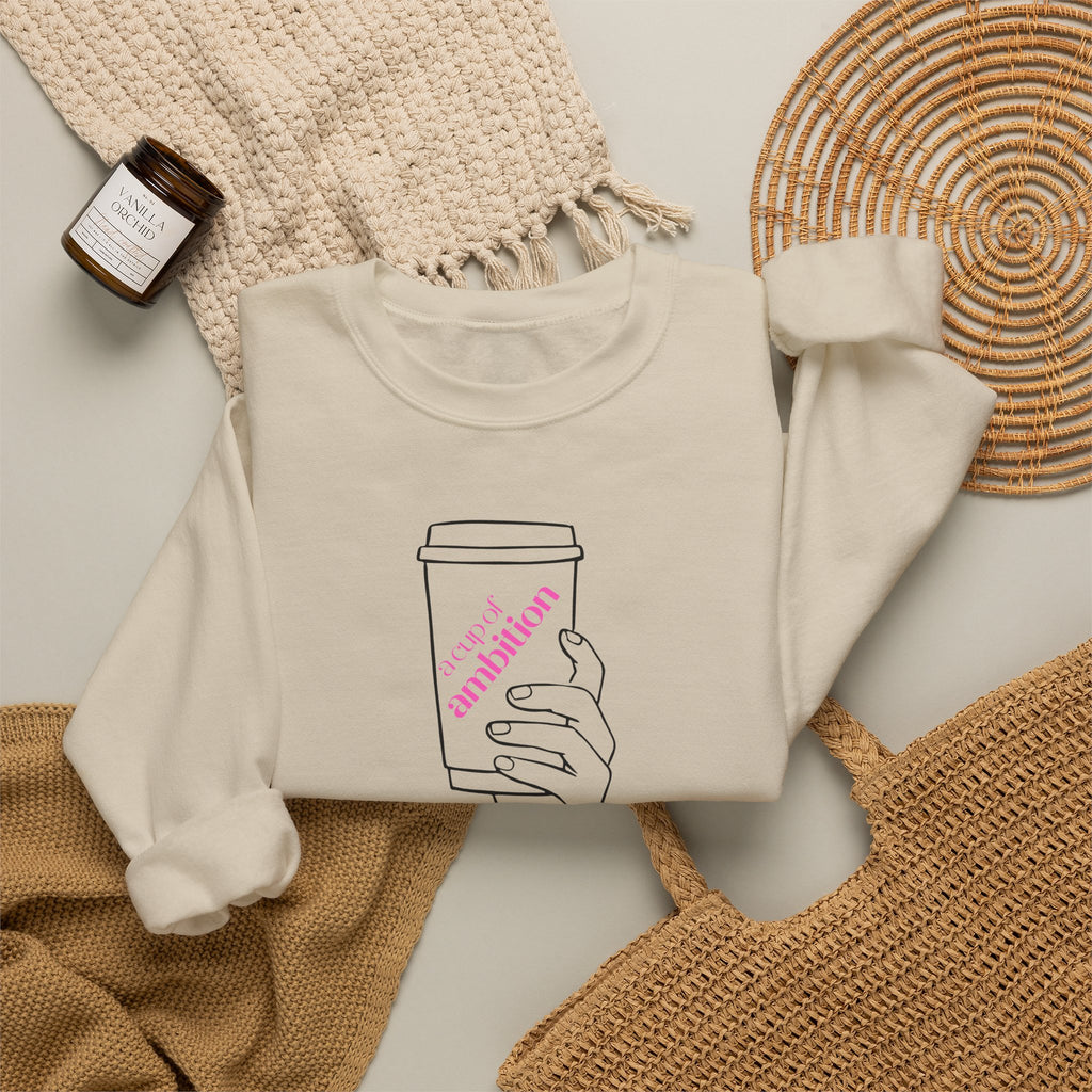 9 to 5, Dolly-Inspired "Cup of Ambition" Coffee Crewneck Sweatshirt