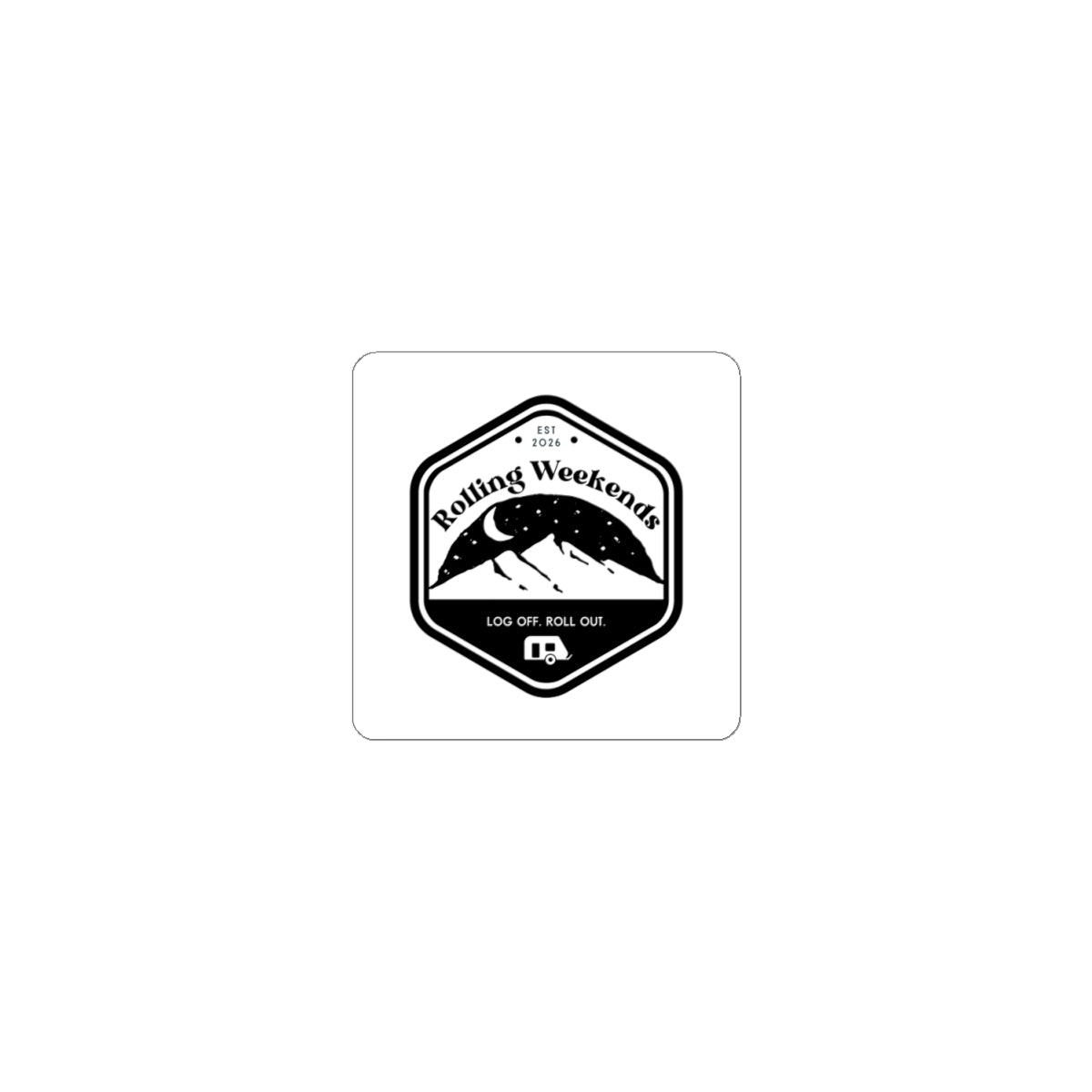 Rolling Weekends Logo Sticker
