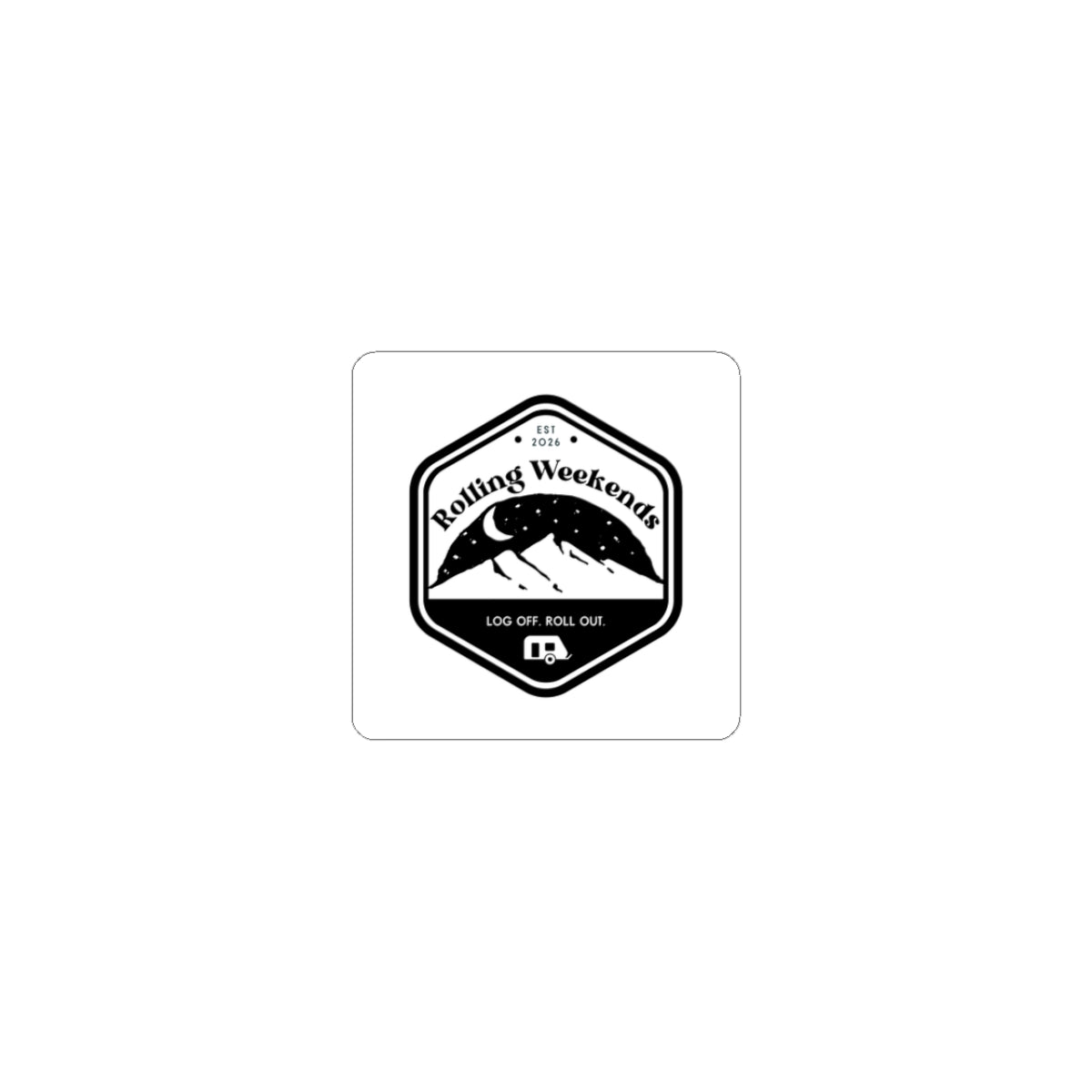 Rolling Weekends Logo Sticker